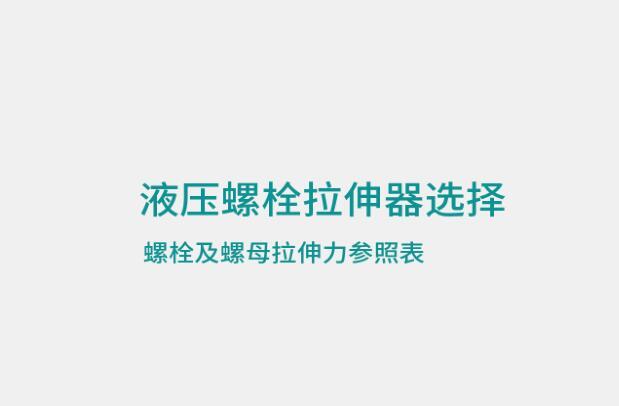 液压螺栓拉伸器选择螺栓及螺母拉伸力参照表
