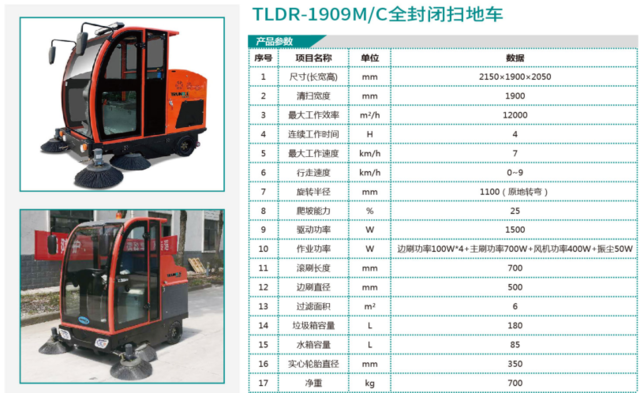 TLDR-1909M/C全封闭扫地车